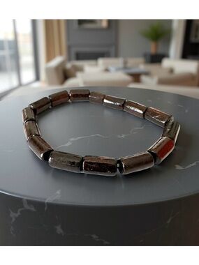 🔴 5 for $10 ONE Chunky Wooden Dark Brown Beaded Bracelet